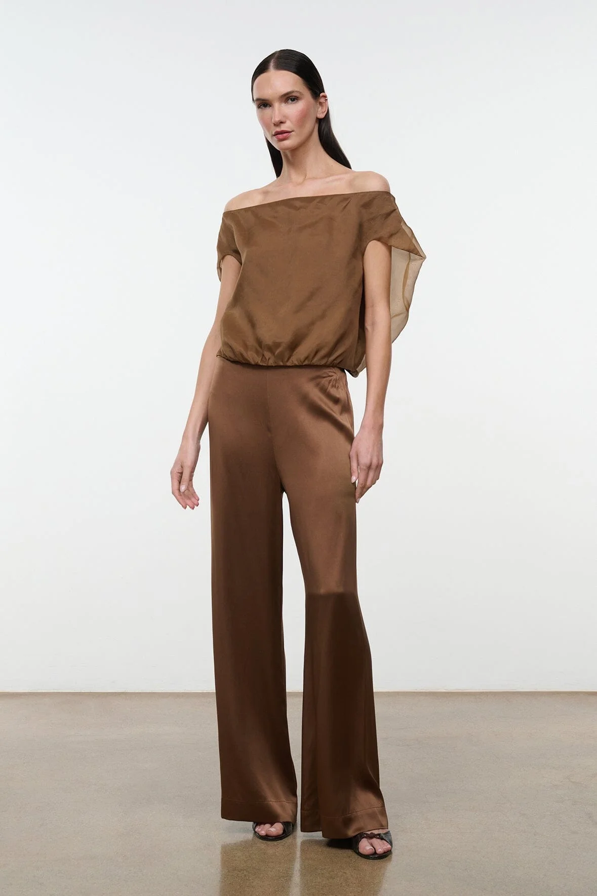 STAUD STROLL SILK PANT CIGAR - 1