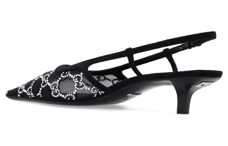 (WMNS) Gucci GG slingback pump 'Black' 675829-F13A0-1000 - 3