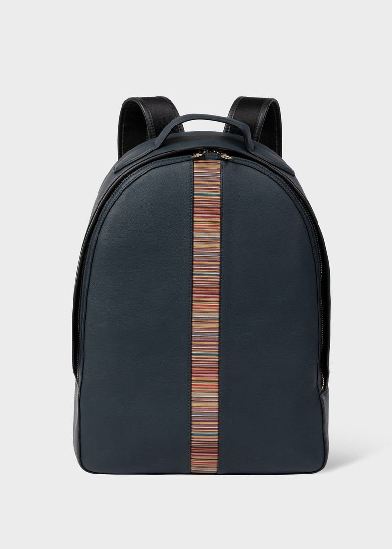 Leather 'Signature Stripe' Backpack 1