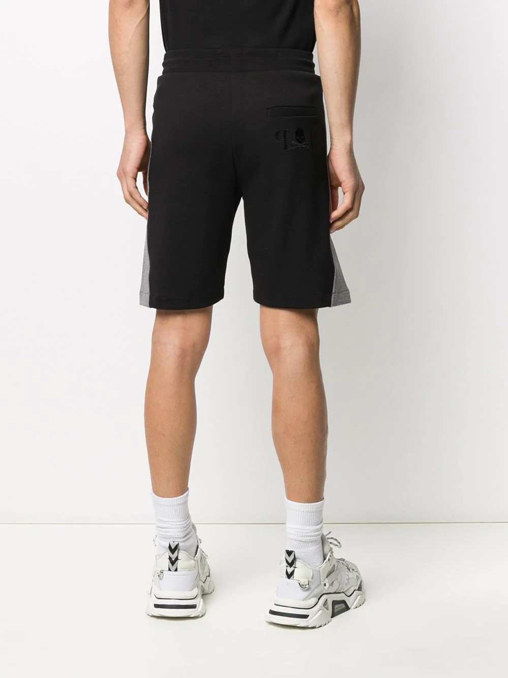 contrasting stripe track shorts - 4