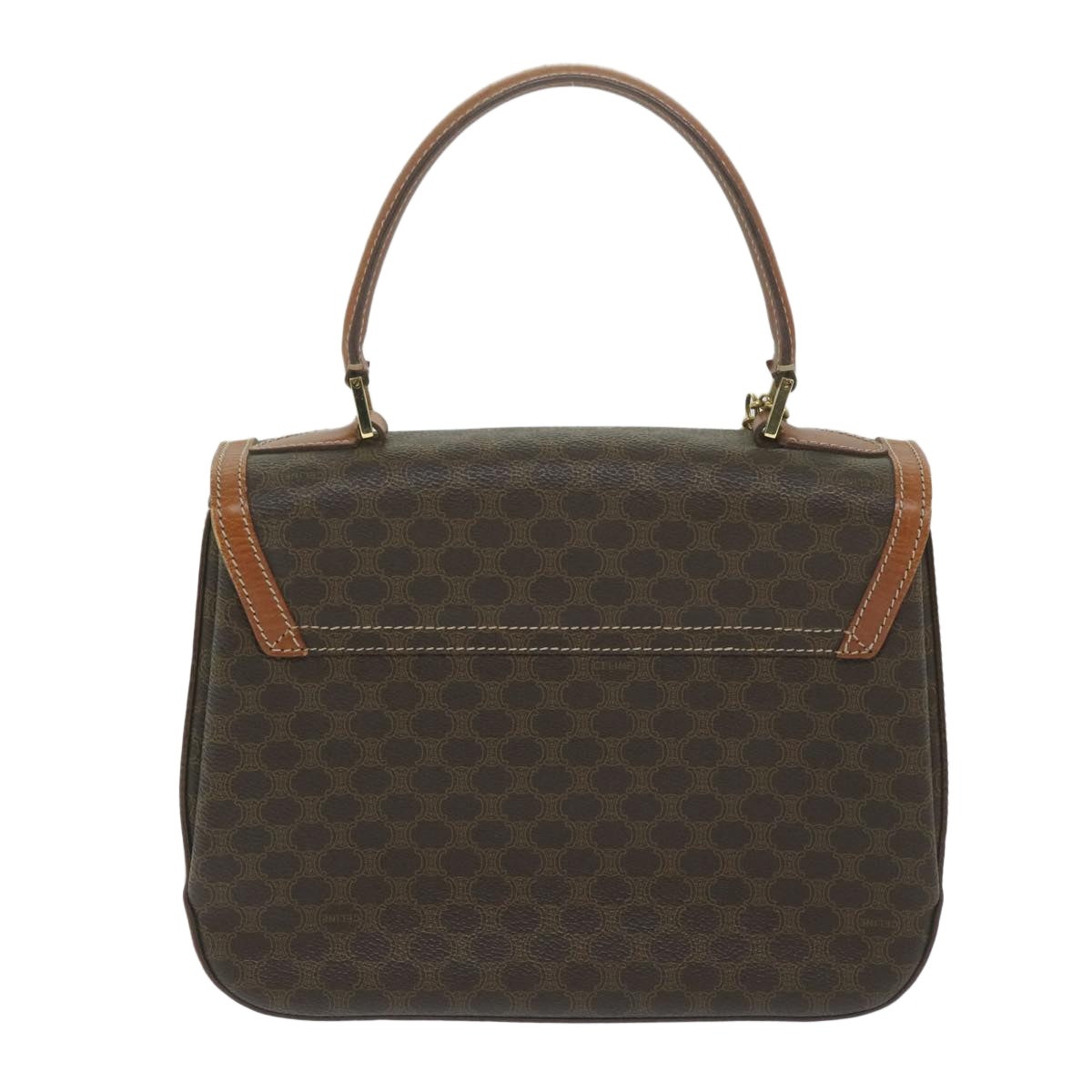 CELINE Macadam Canvas Hand Bag Pvc Leather Brown - 2