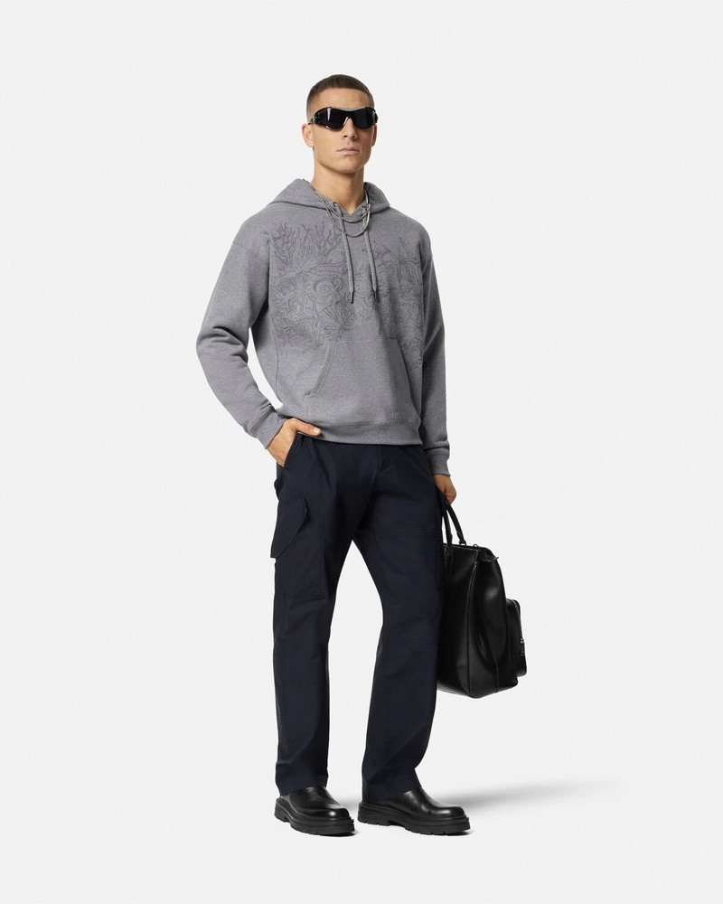 VERSACE Embroidered Barocco Sea Hoodie outlook