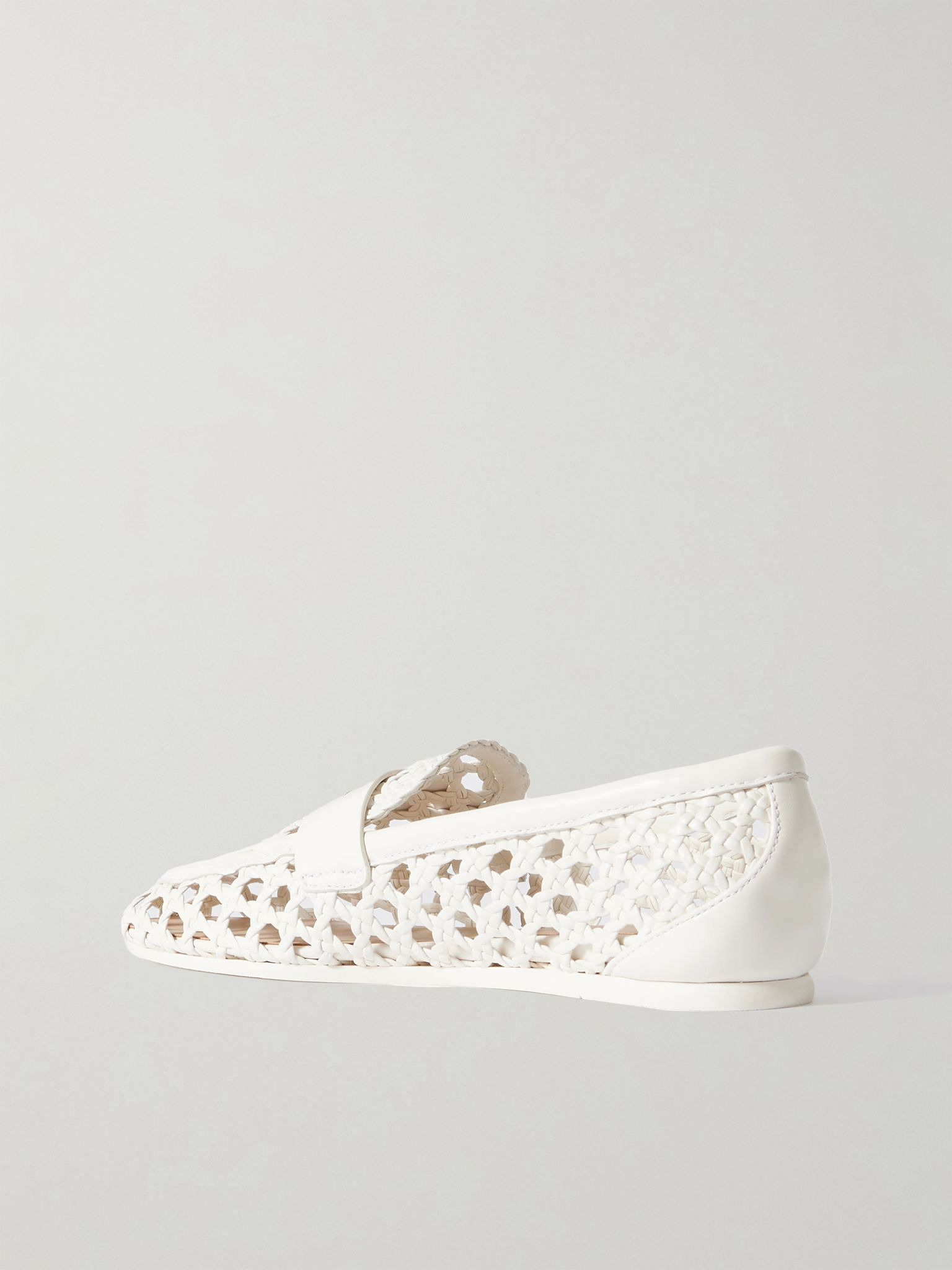 Thea woven leather loafers Cream - 3