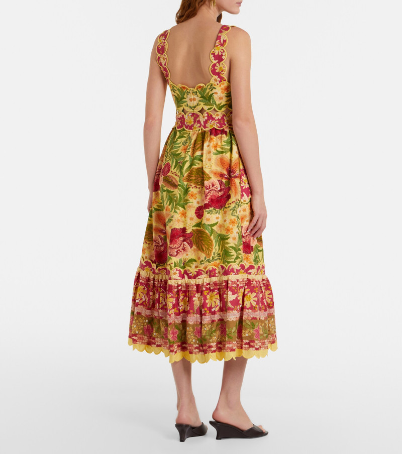 Stitched Garden floral linen-blend midi dress 5