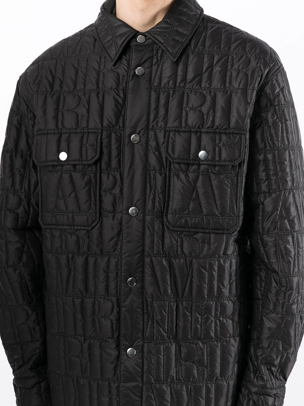 quilted buttoned bomber jacket - 5