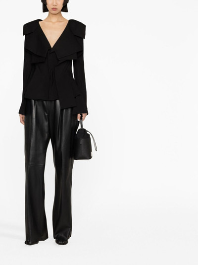 Yohji Yamamoto asymmetric-design silk blouse outlook