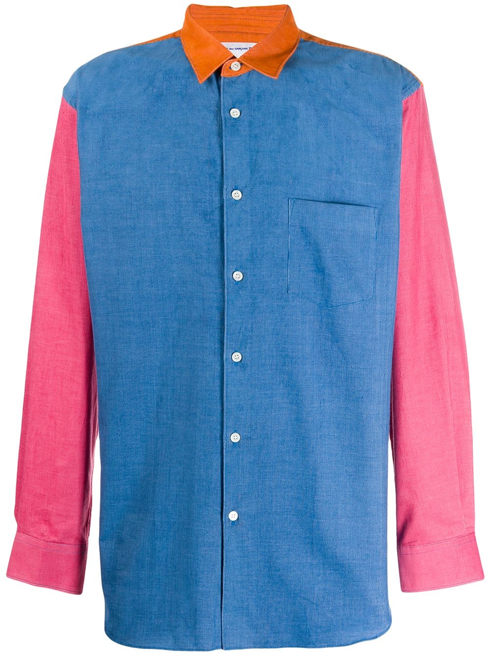 Cord coulour-block shirt - 1