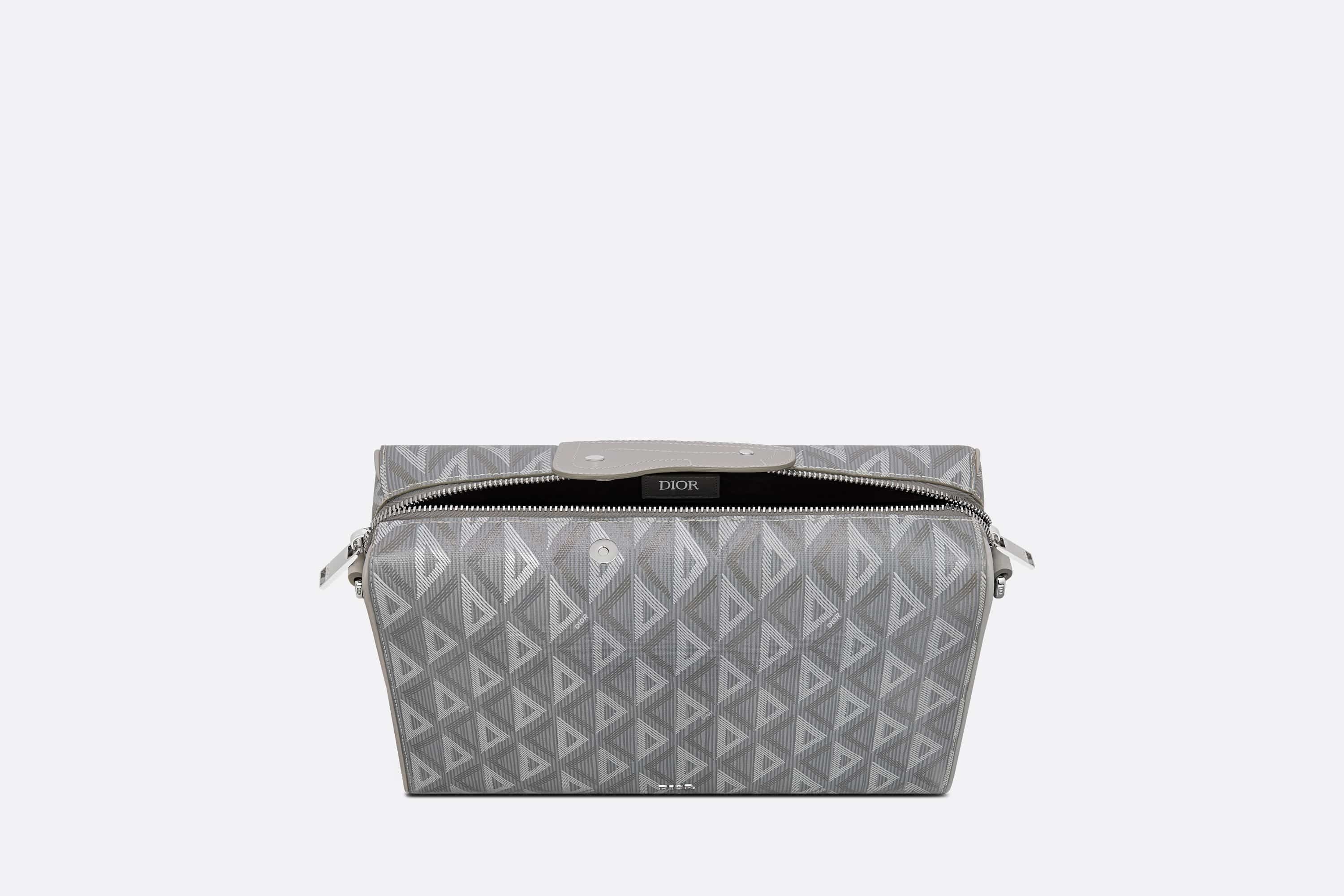 Dior Lock Mini Case Bag with Strap Dior Gray CD Diamond Canvas and Smooth  Calfskin