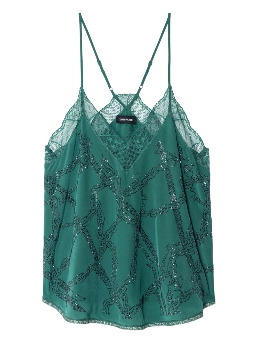 lace-trimmed top - 5