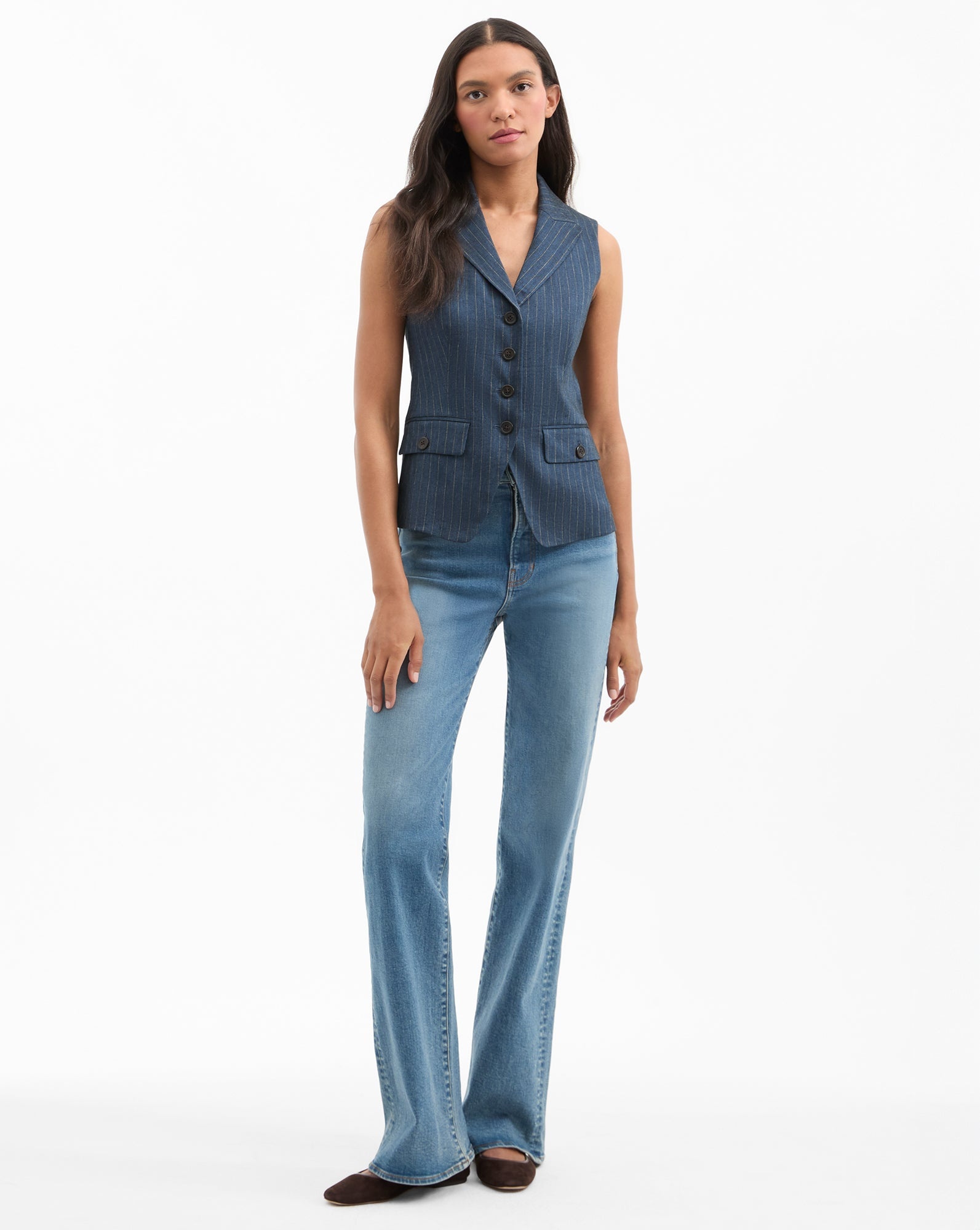 BENNY PINSTRIPE TAILORED VEST - 3