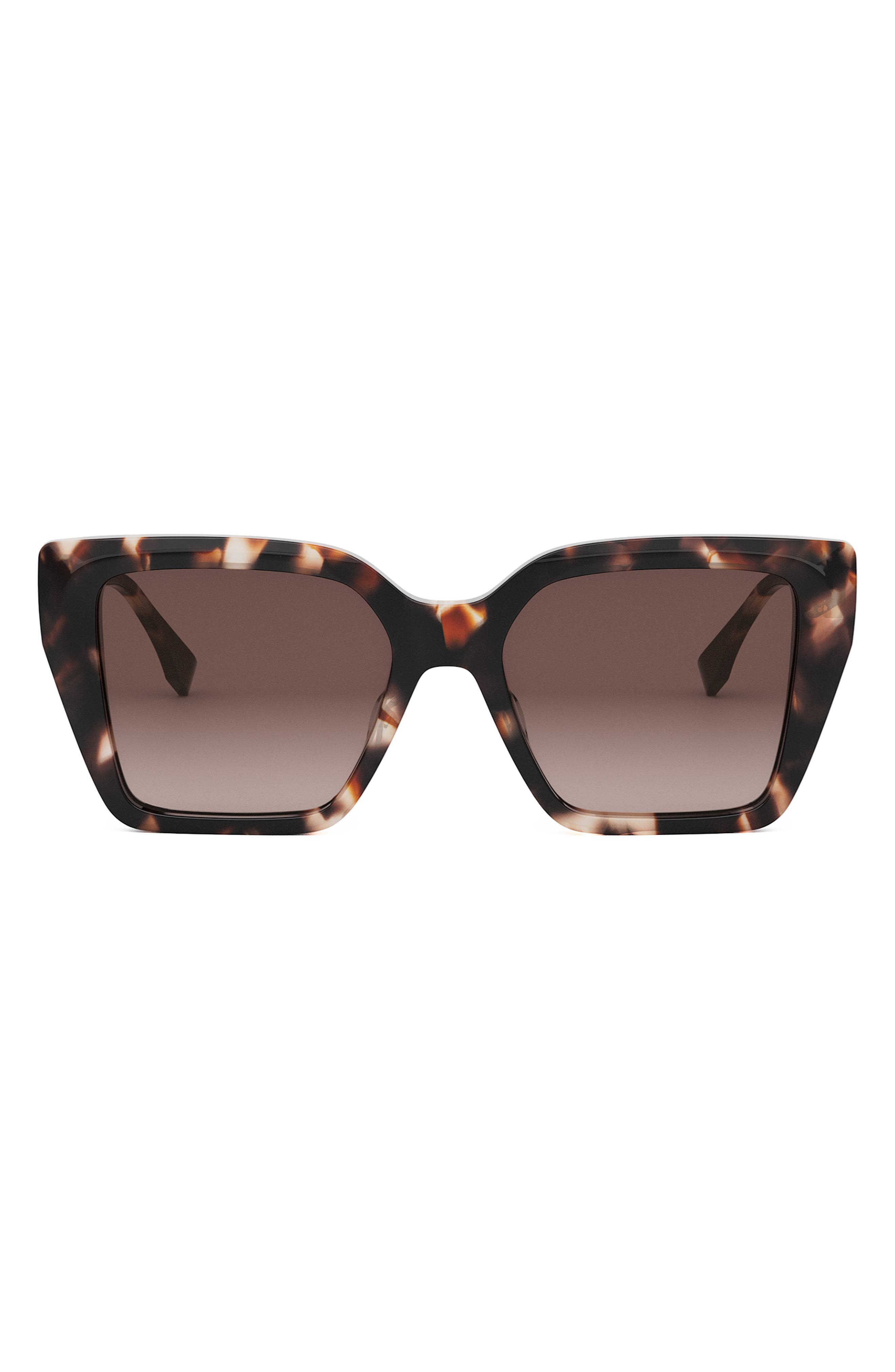 Fendi FF Diamonds 54mm Gradient Square Sunglasses in Havana /Gradient Brown at Nordstrom - 1