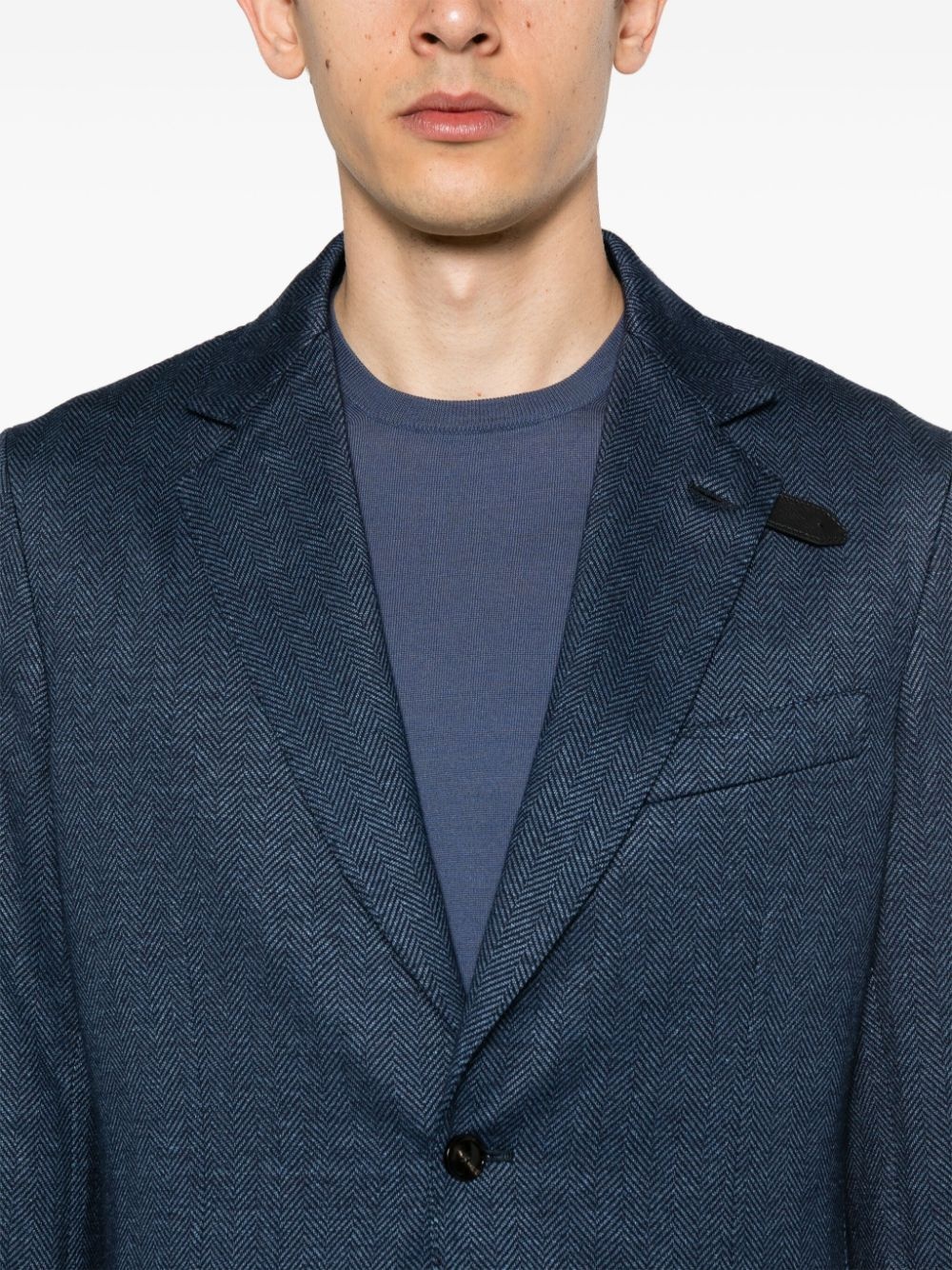 notched-lapels single-breasted blazer - 5