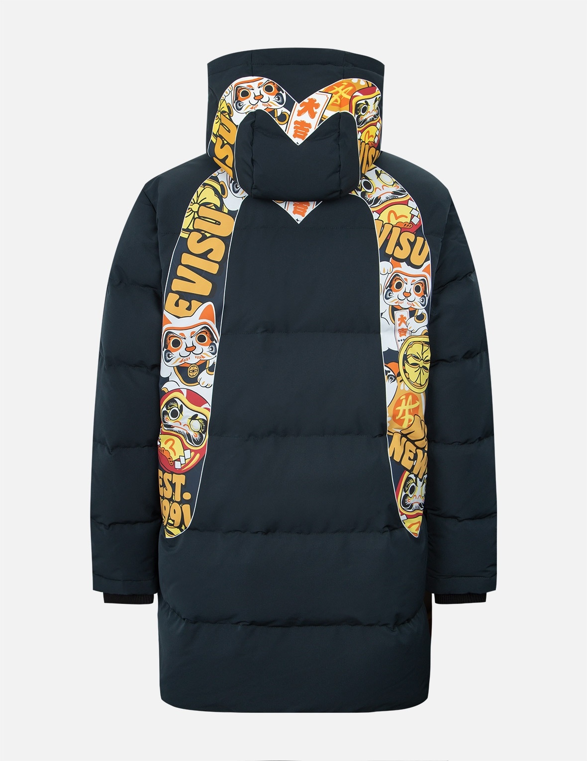 EVISU SQUAD DAICOCK PRINT DOWN COAT - 1