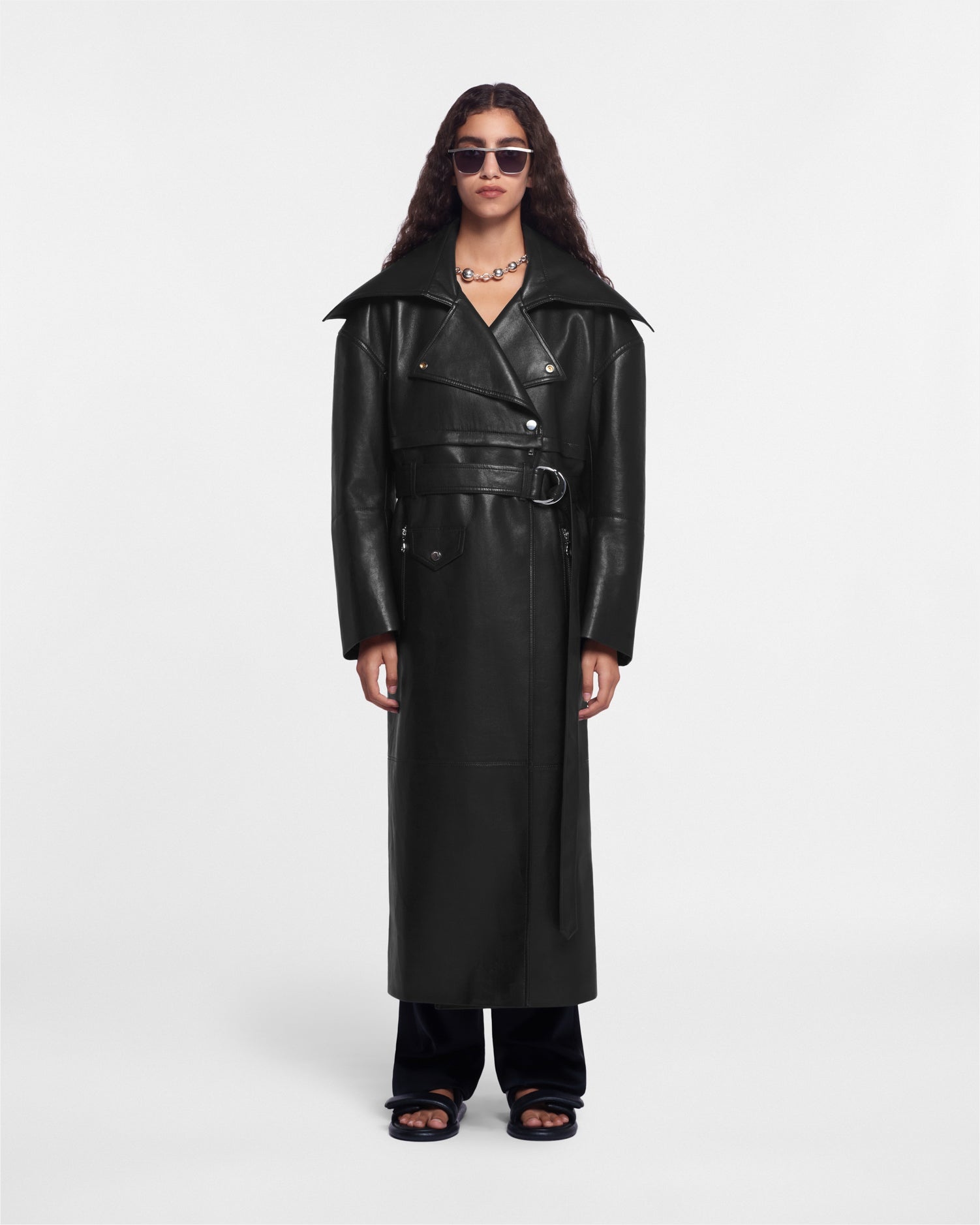 Regenerated Leather Biker Coat - 1