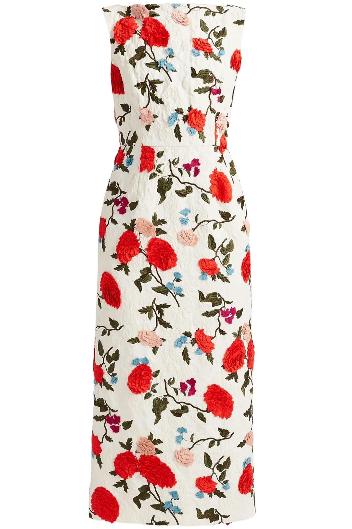 SLEEVELESS BOAT NECK COCKTAIL DRESS - 1