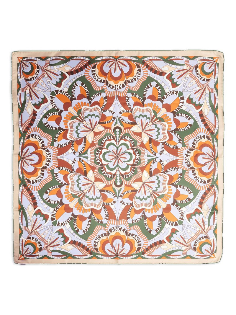 floral-motif silk scarf 1