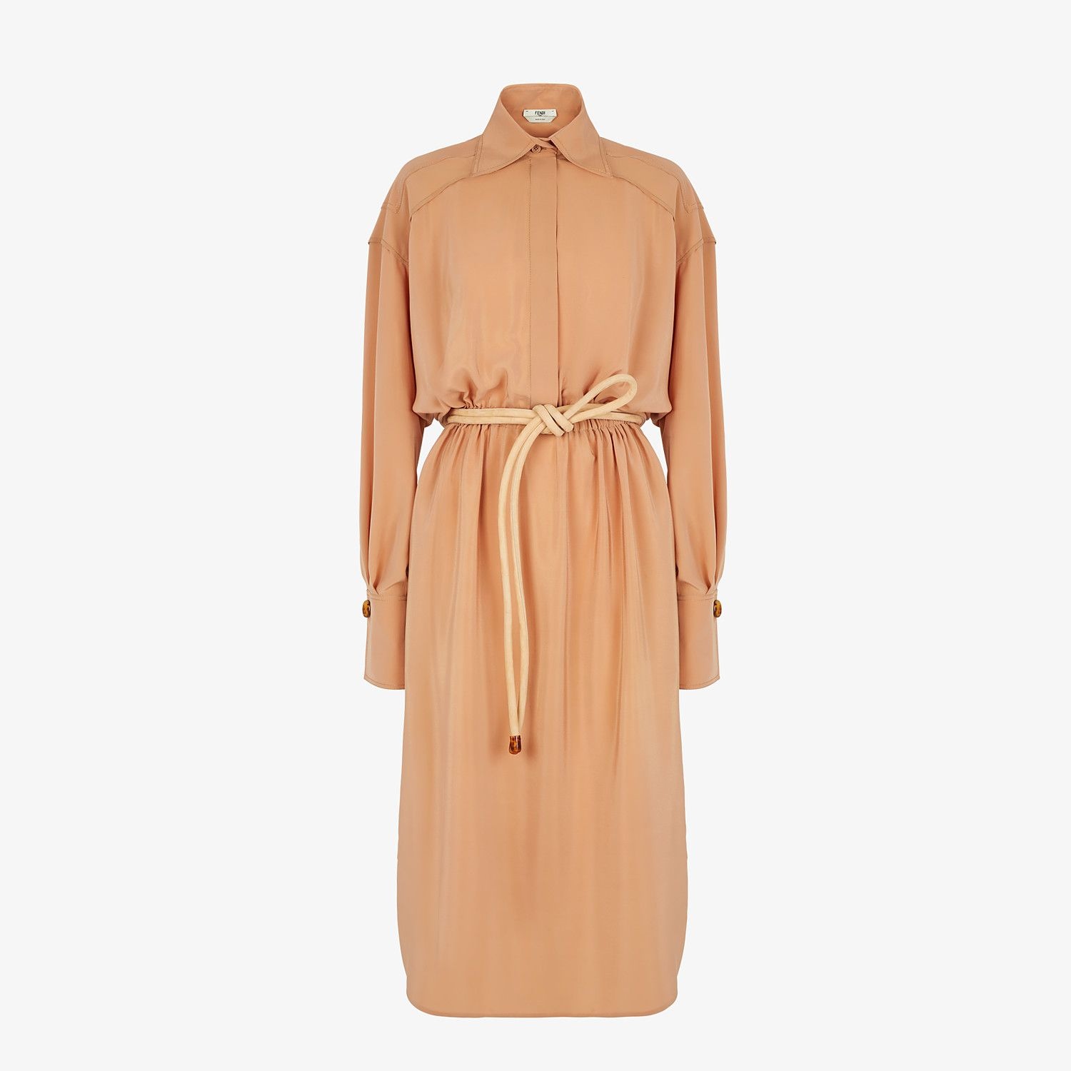 Beige crêpe de chine dress - 1