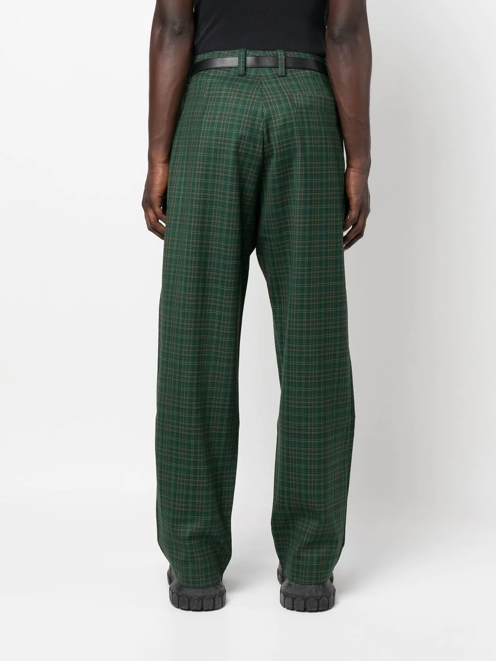 tartan-pattern tailored trousers - 4