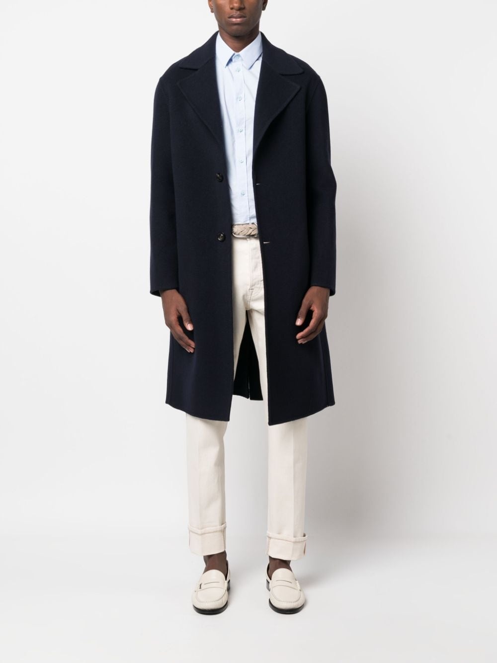 single-breasted wool-blend coat - 2