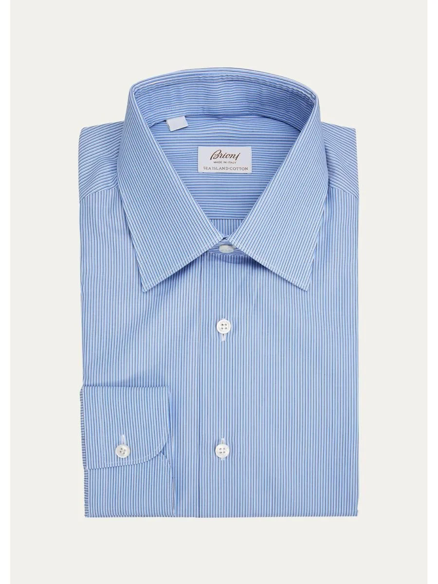 Men's Striped Cotton Dress Shirt - 1