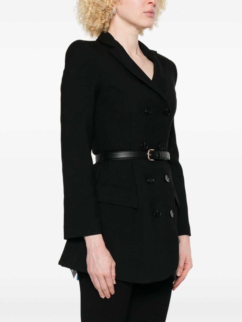 belted double-breasted dress - 3