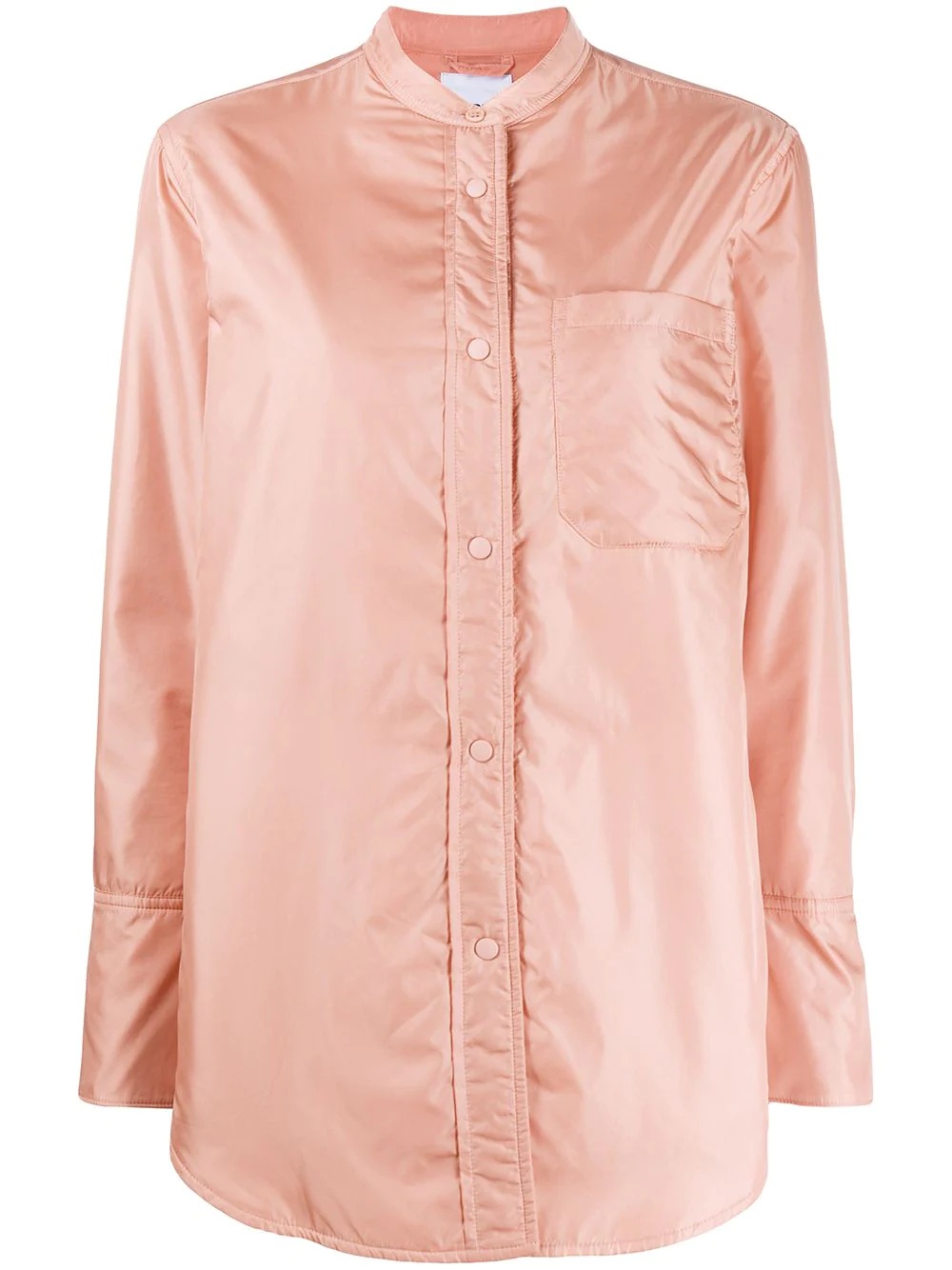 collarless shirt jacket - 1