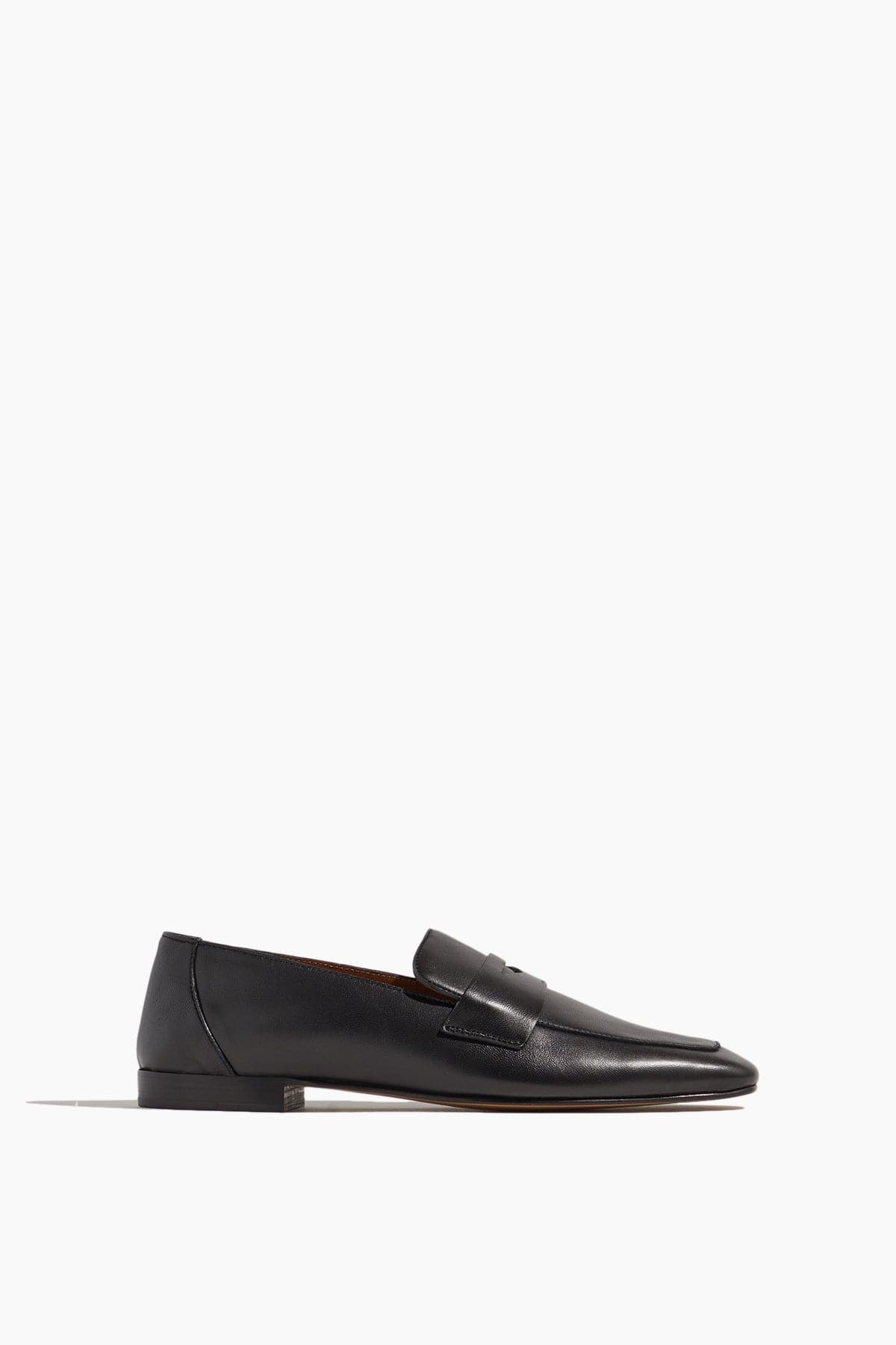 Soft Loafer Placket in Black Leather - 1