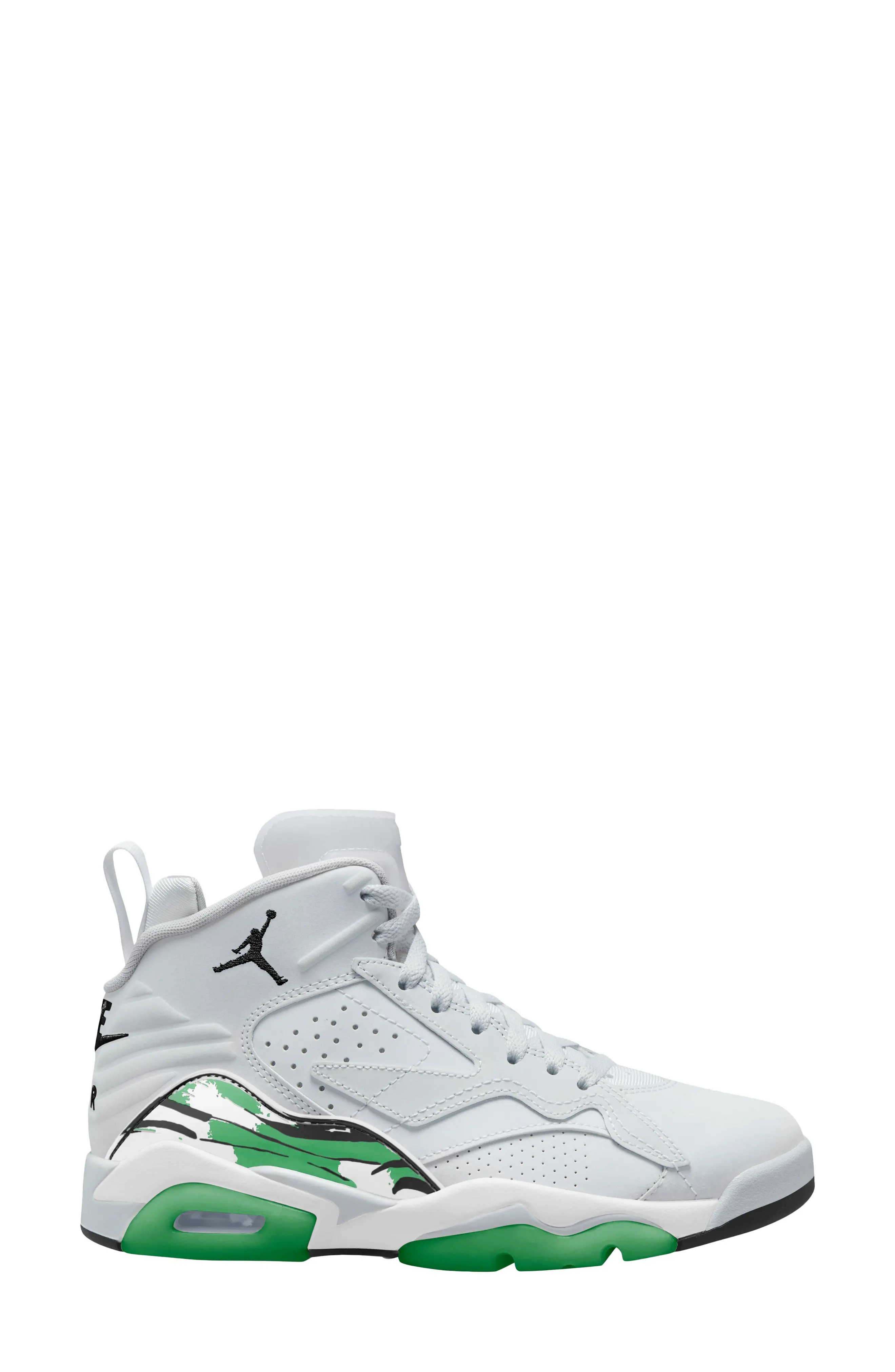 Jumpman 3-Peat Sneaker in Pure Platinum/Black/Green - 1