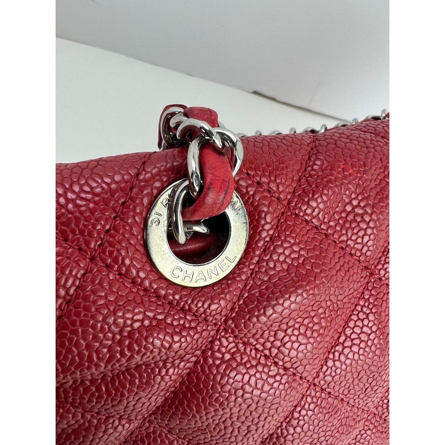 Chanel Caviar Quilted Medium French Riviera Red Flap - 9