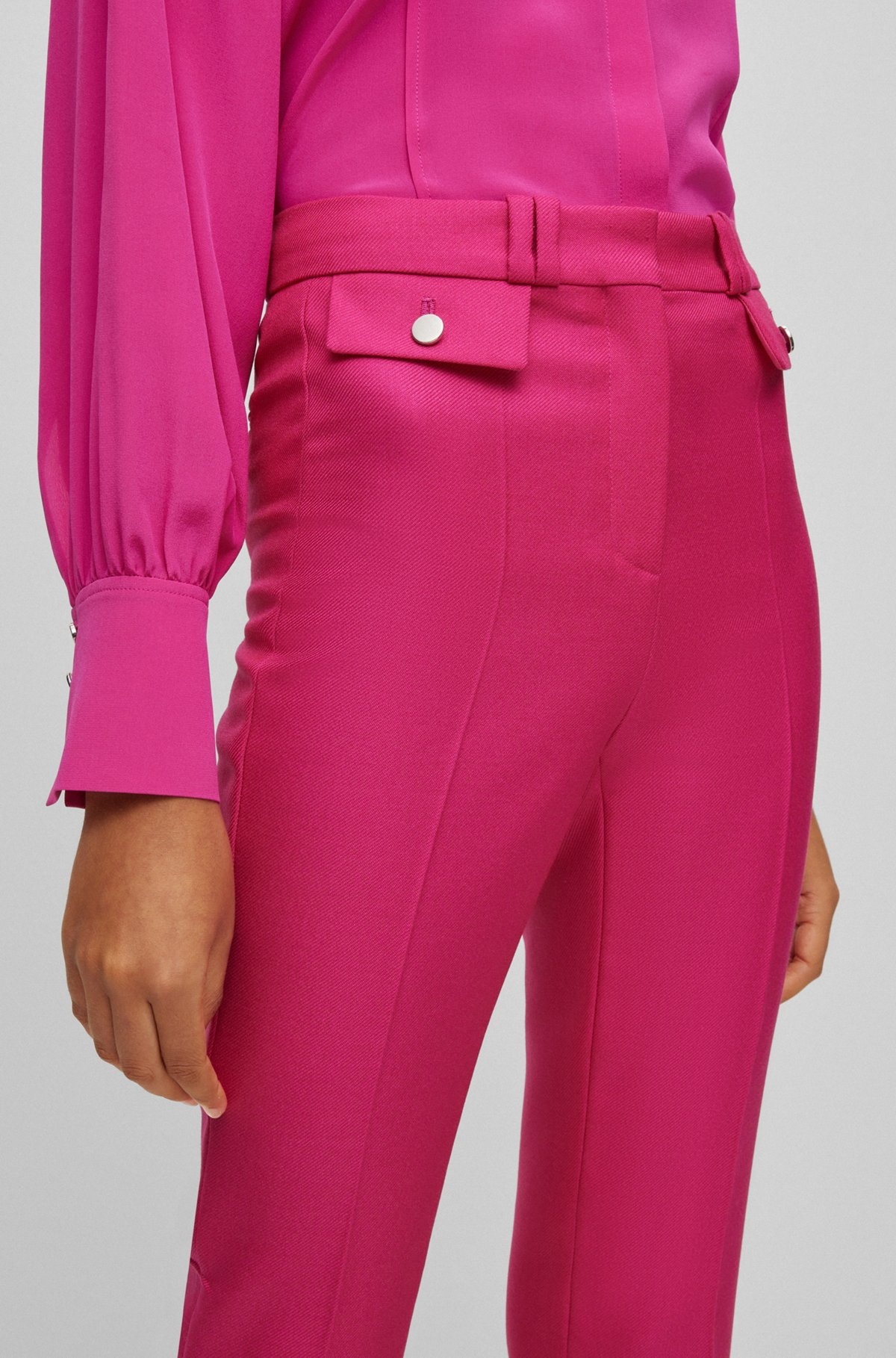 SLIM-FIT TROUSERS IN VIRGIN-WOOL TWILL - 5