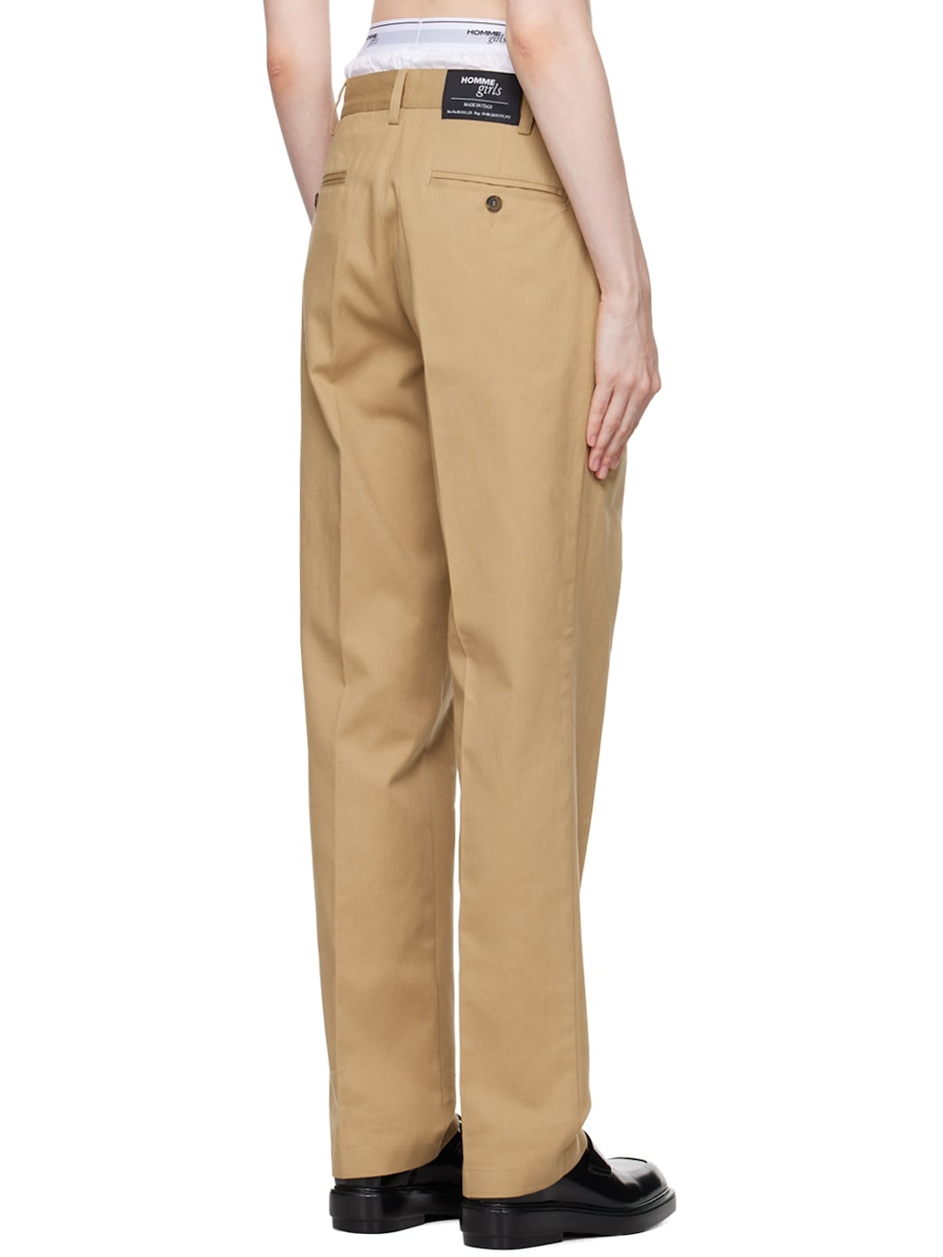 Beige Layered Trousers - 3