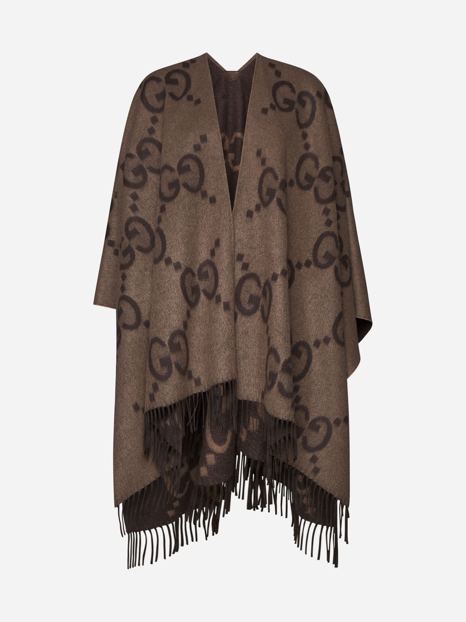 GG cashmere reversible poncho - 1