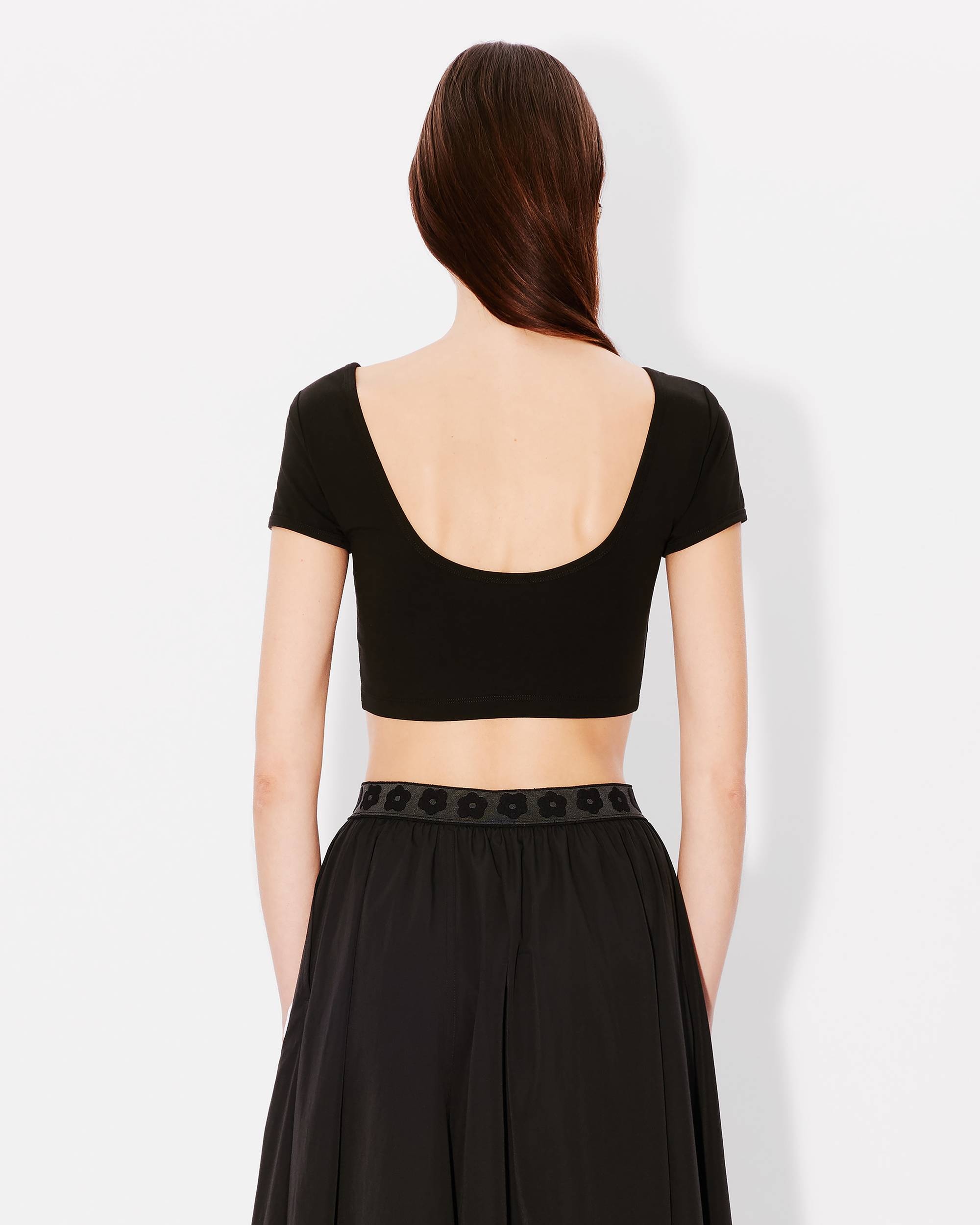 'Boke Flower 2.0' embroidered backless cropped top - 4