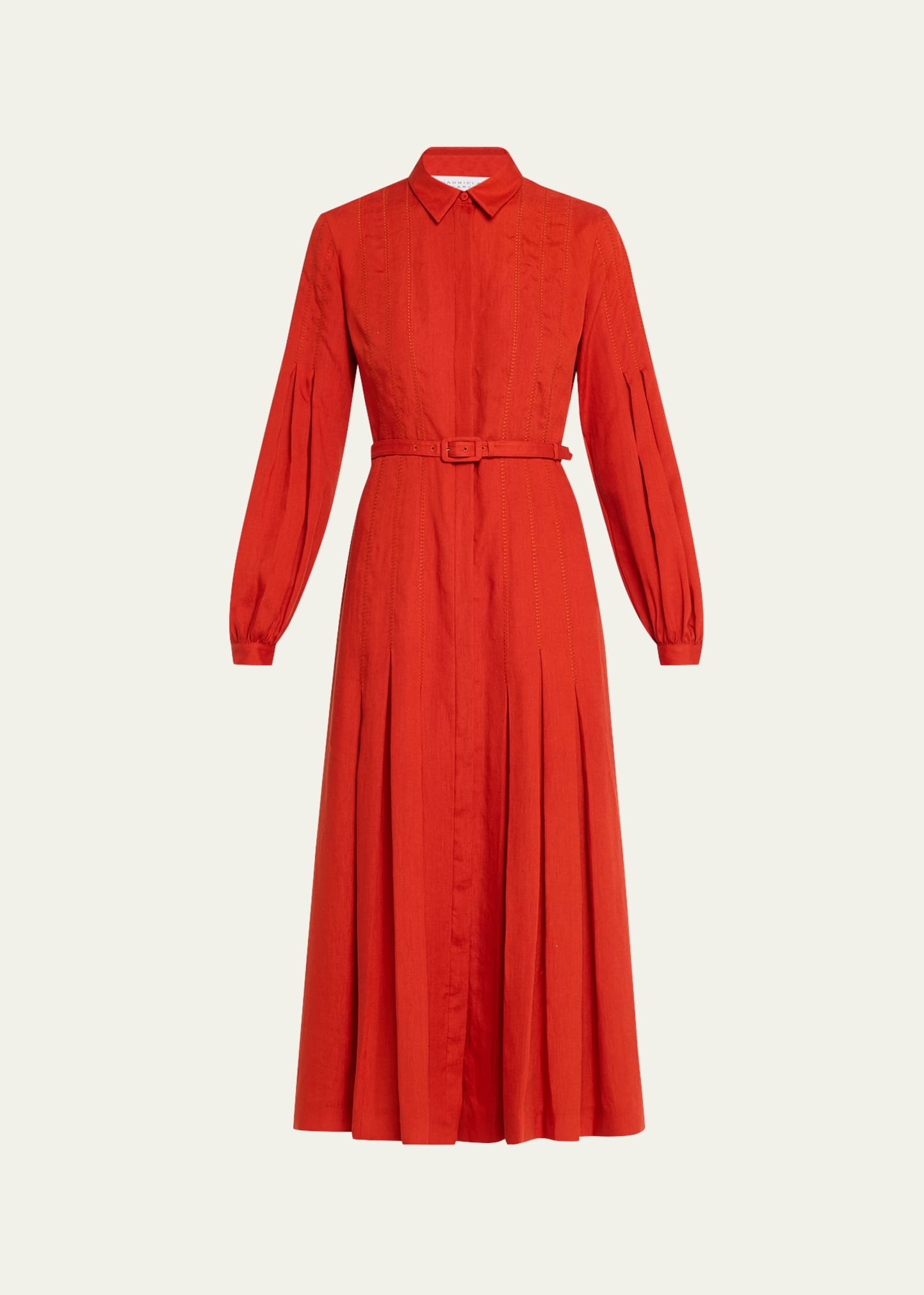 Aleka Long-Sleeve Linen Shirtdress - 1