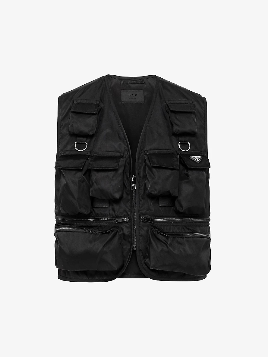 Prada Logo-print quilted-pattern Re-Nylon vest | selfridges