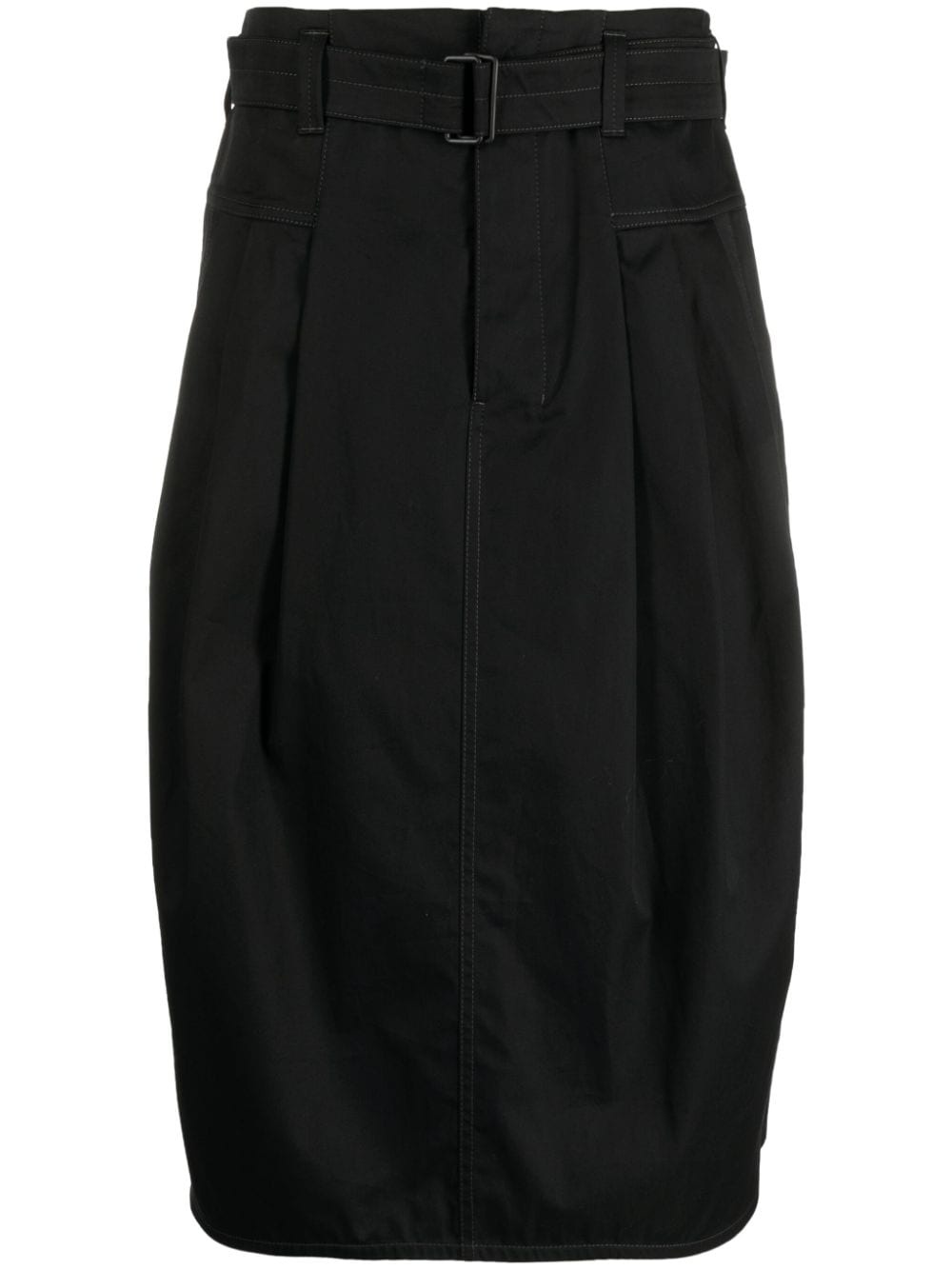 pleated belted midi skirt - 1