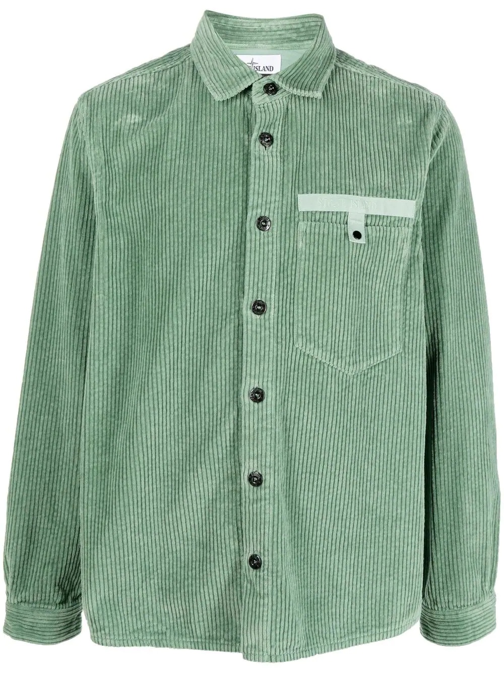 Compass-patch corduroy shirt - 1