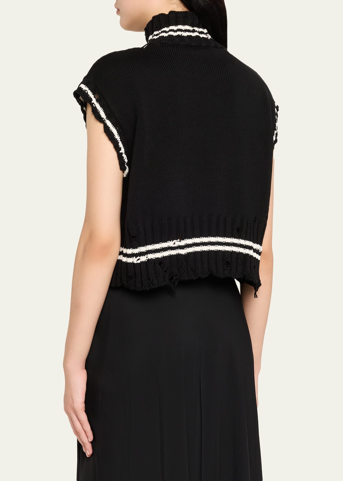 Turtleneck Sleeveless Boxy Sweater - 3