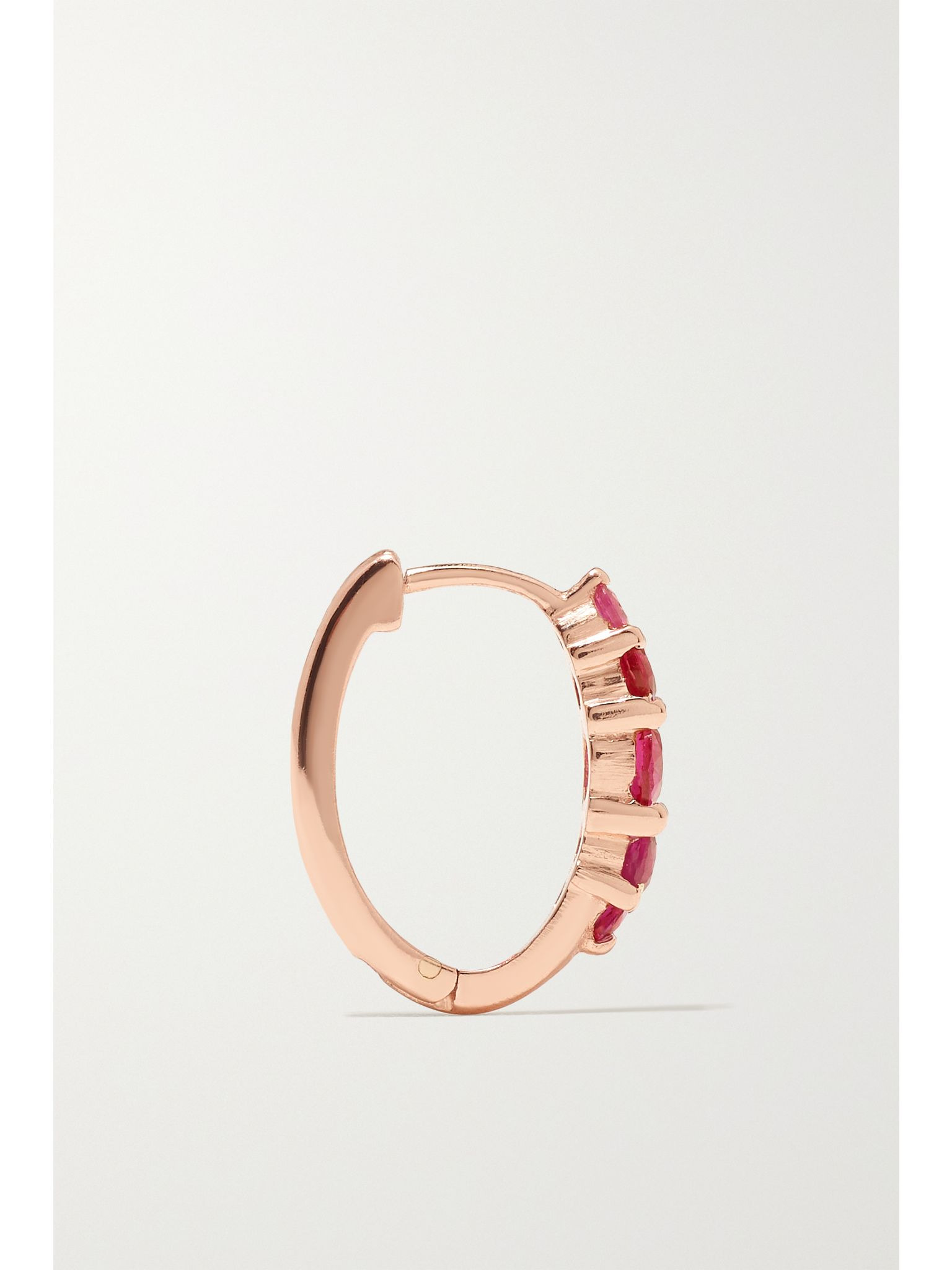 Rivulet medium 18-karat rose gold ruby hoop earrings Red - 3