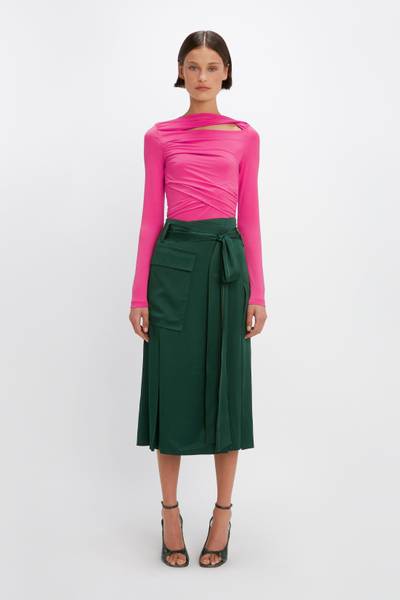 Victoria Beckham Trench Skirt in Bottle Green outlook