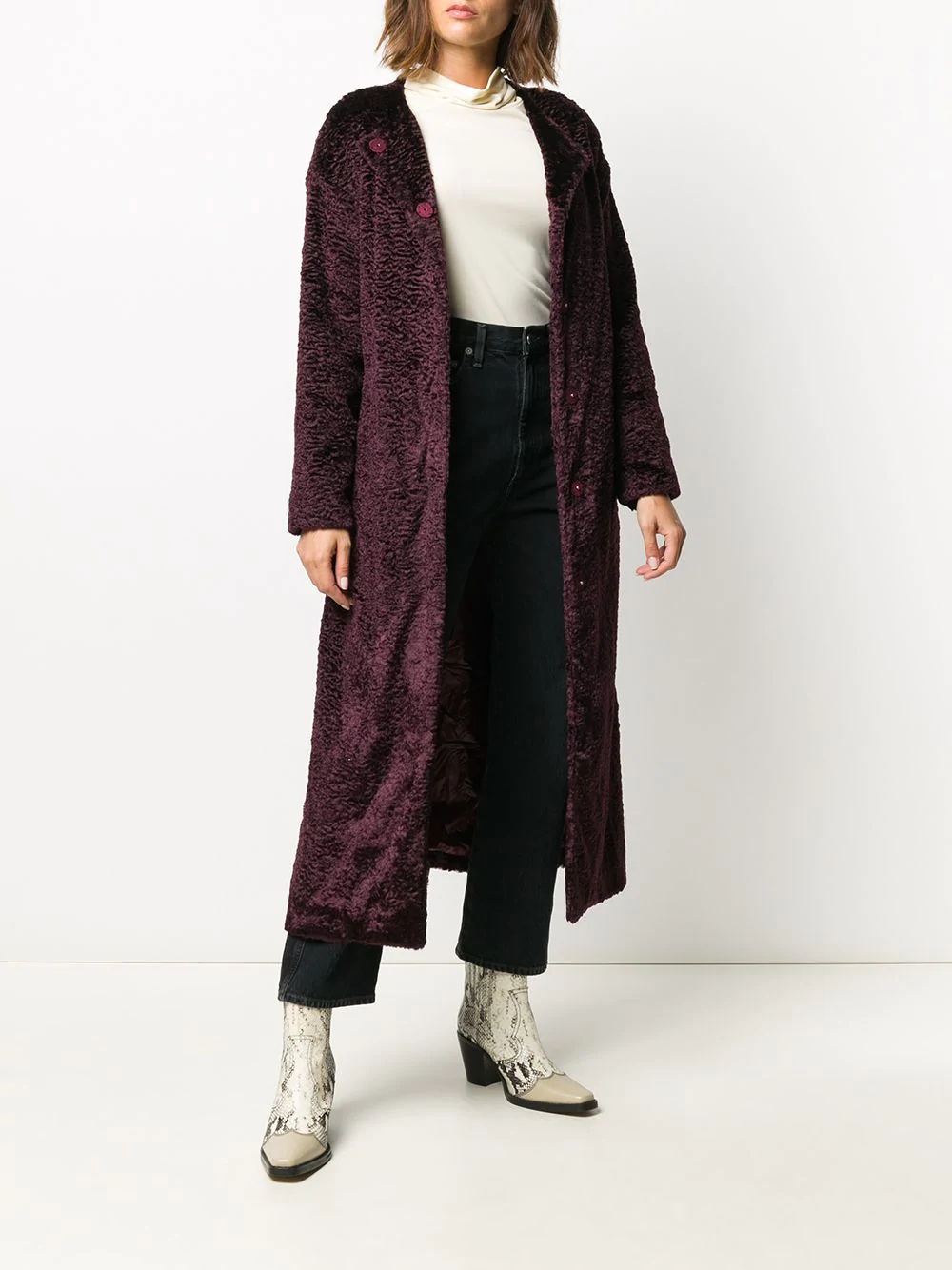 astrakhan-effect long coat - 6