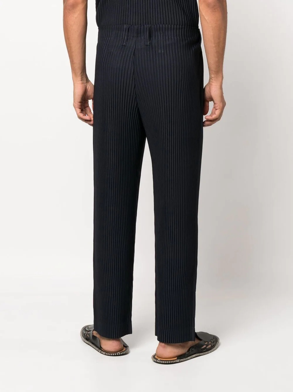 fully-pleated straight-leg trousers - 4