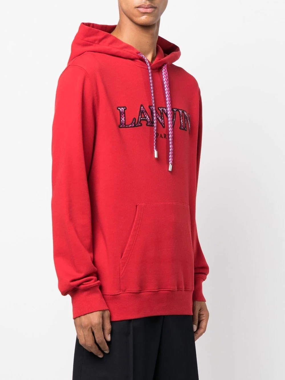 logo print cotton-jersey hoodie - 3