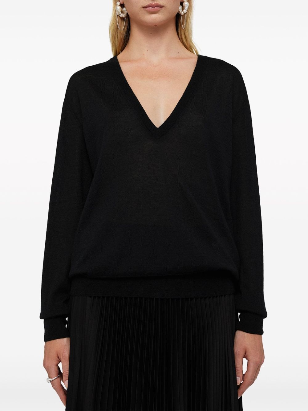 V-neck cashmere top - 2