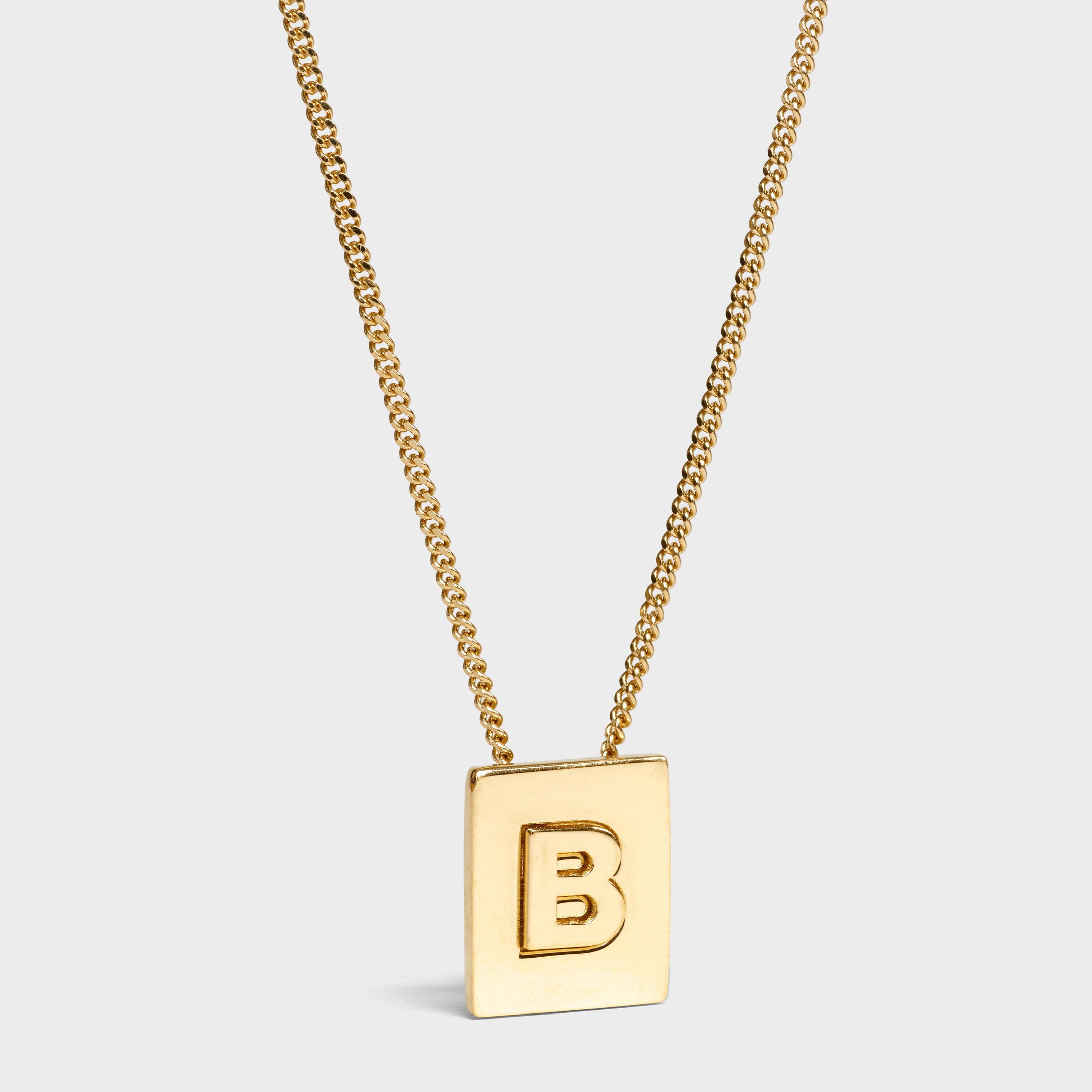 Alphabet B Necklace in Brass with Gold finish - 1