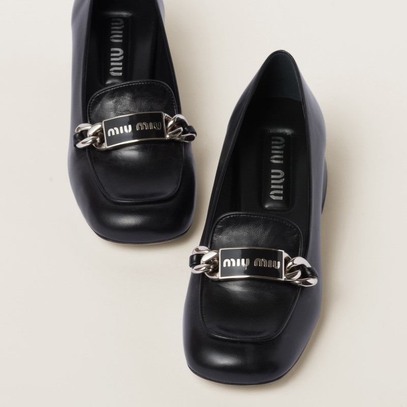 Miu Miu Leather loafers outlook