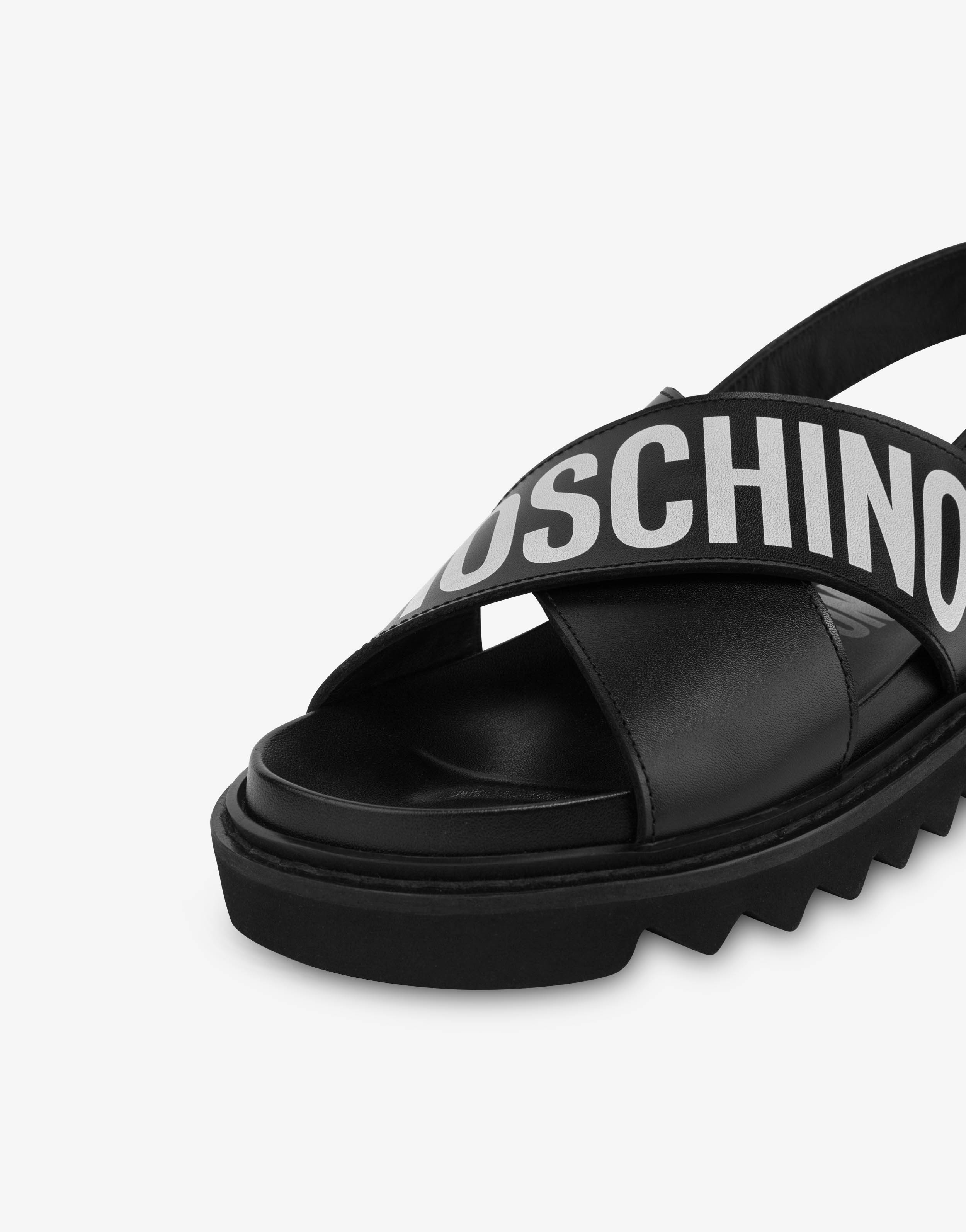 CRISS-CROSS CALFSKIN SANDALS - 4