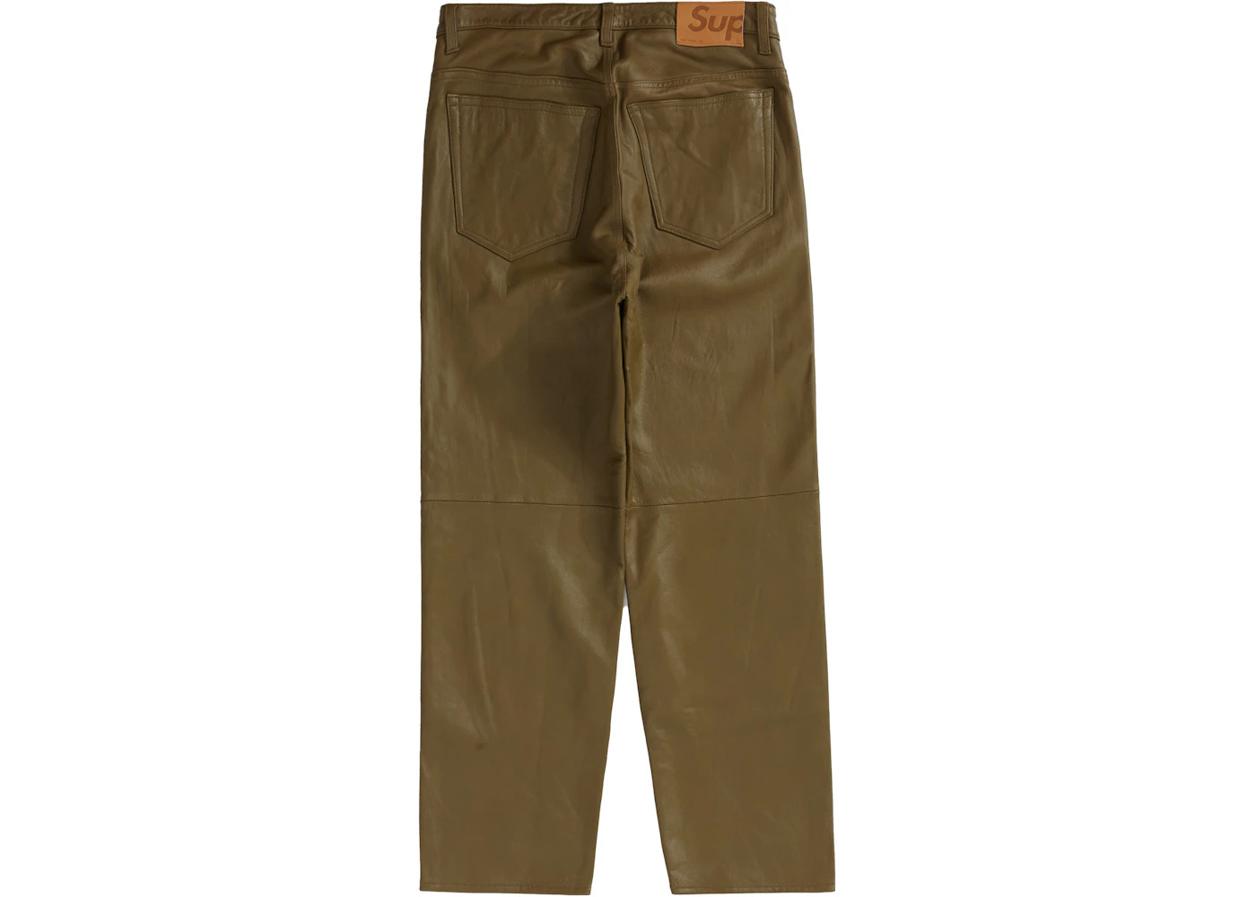 Supreme Leather 5-Pocket Jean Olive - 2