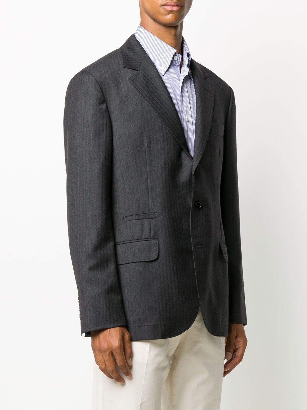 single-breasted virgin wool blazer - 3