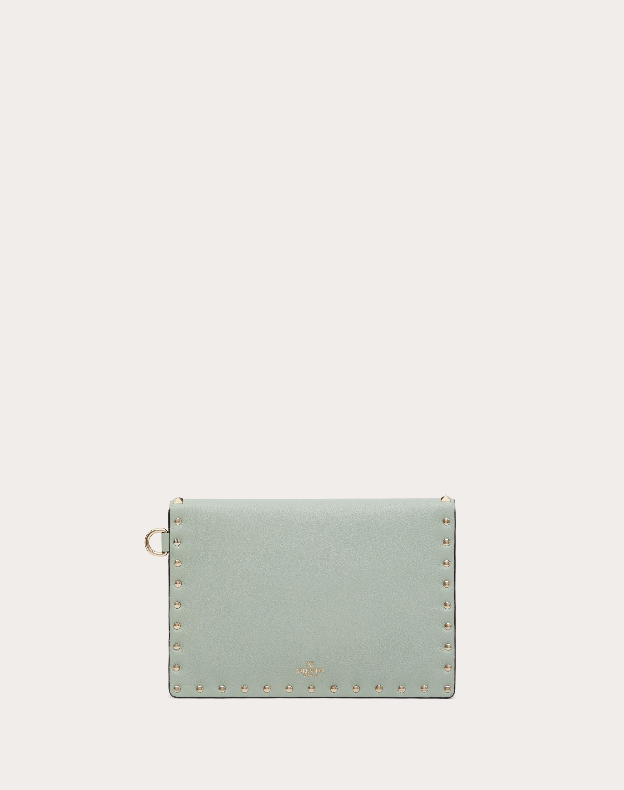 ROCKSTUD GRAINY CALFSKIN POUCH - 4